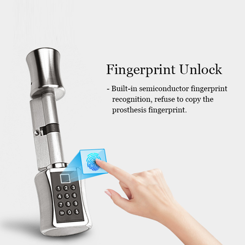 지문 스마트 실린더 잠금 암호 생체 인식 전자 도어 잠 - Unique Electronics Gadgets 리뷰 및 가격