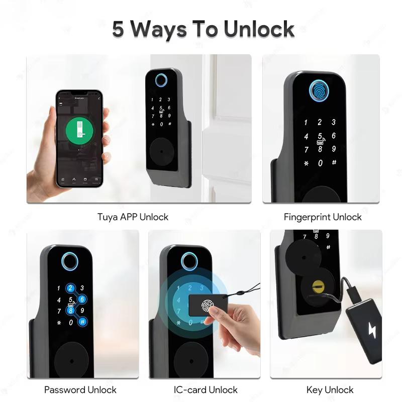 방수 지문 잠금 장치 투야 와이파이 원격 제어 블루투스 - Unique Electronics Gadgets 리뷰 및 가격
