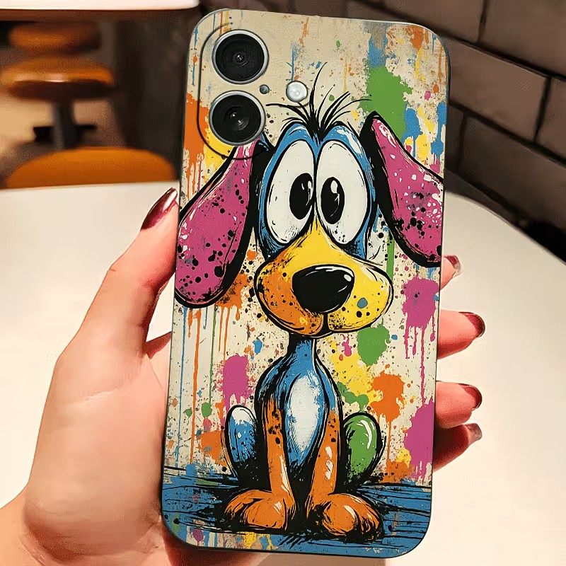 그래피티 컬러 강아지 TPU 폰 케이스 (아이폰 17, - Apple Iphone 16 리뷰 및 가격