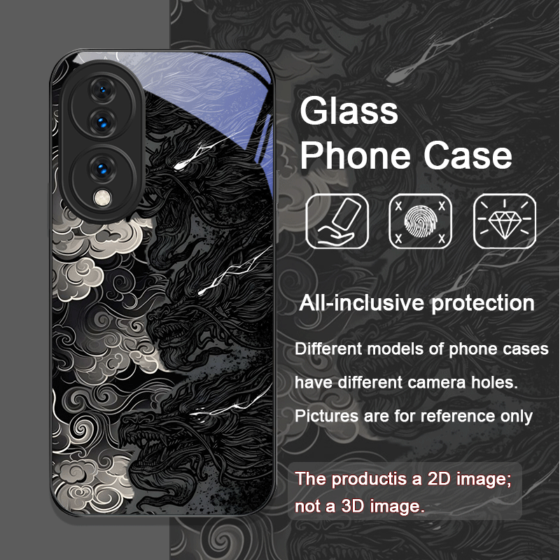 미적 감각의 멋진 블랙 드래곤 프린트 강화유리 휴대폰  - Huawei Nova 12 리뷰 및 가격